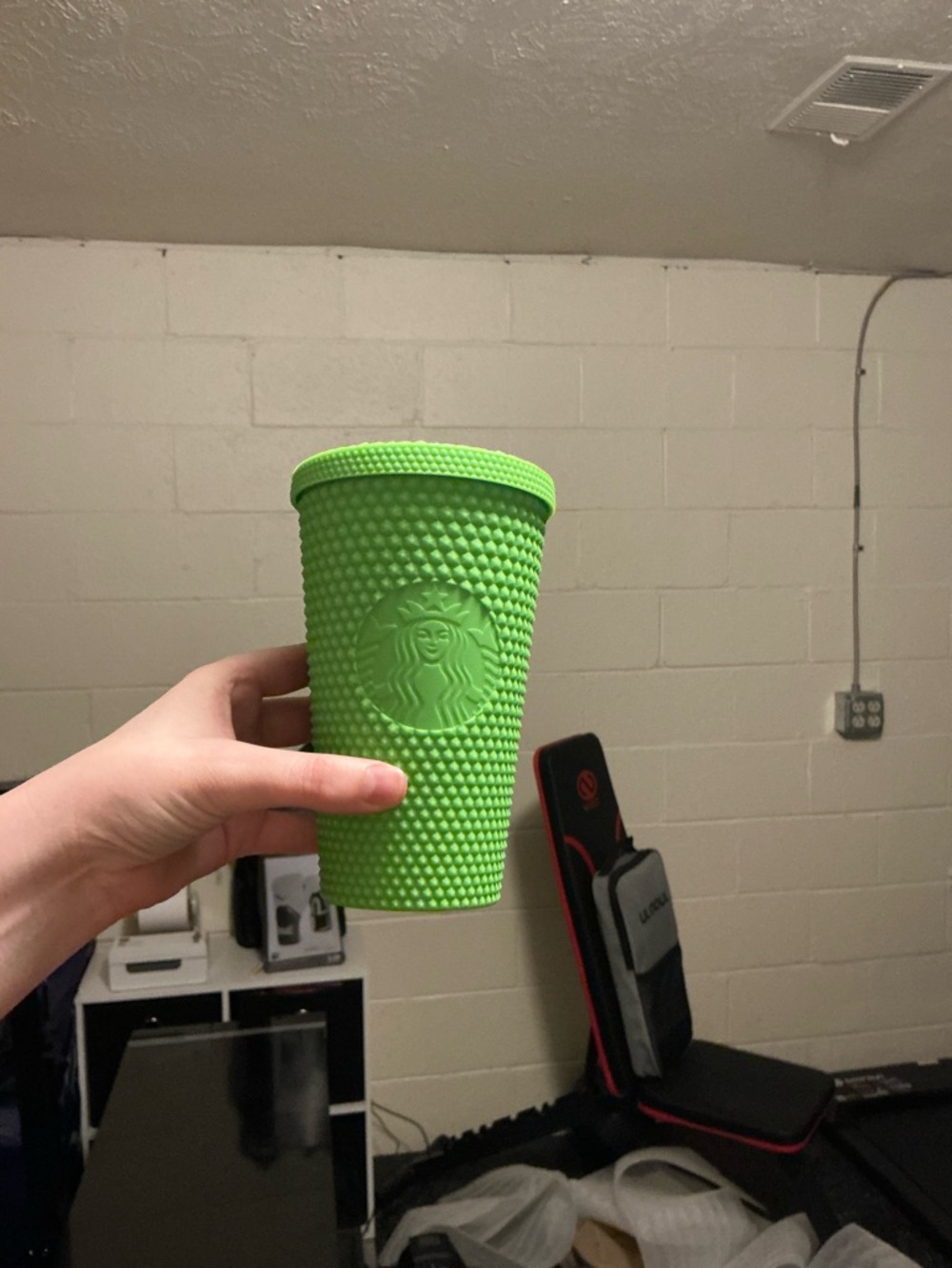 Starbucks Bright Green Textured Studded Tumbler